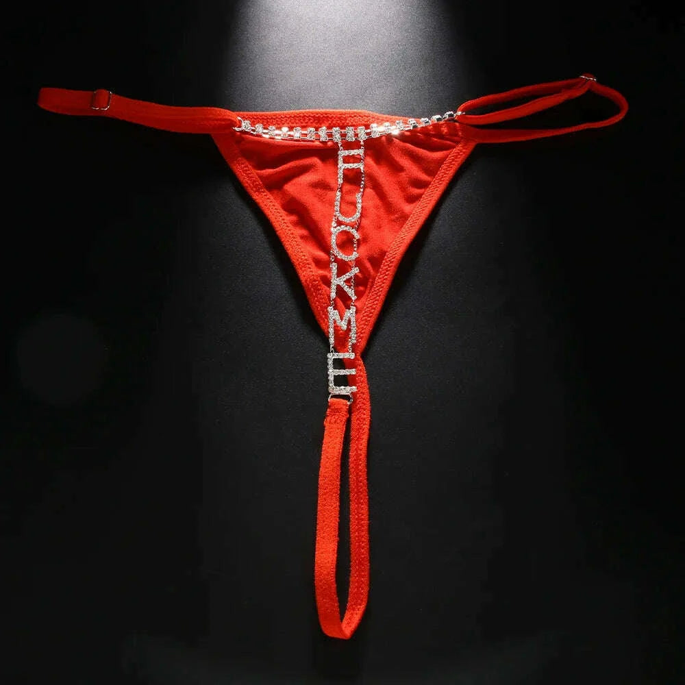 Stonefans Sexy Flower Crystal Thong Bikini Panties Jewelry for Women Stretch Rope Rhinestone Thong Back Panties Body Jewelry