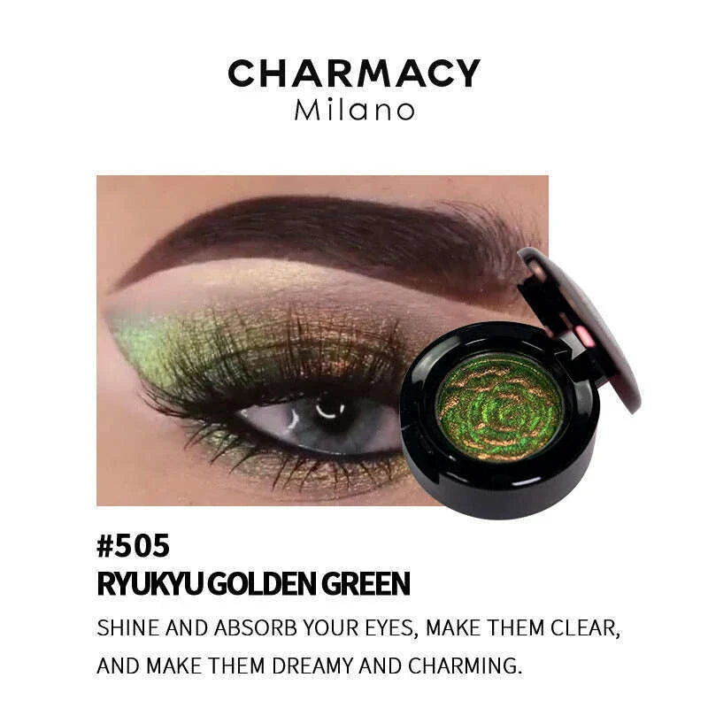 CHAEMACY 6 Colors Glitter Optical Chameleon Powder Eyeshadow Long Lasting Easy to Wear Eye Shadow for Women Makeup Cosmetic