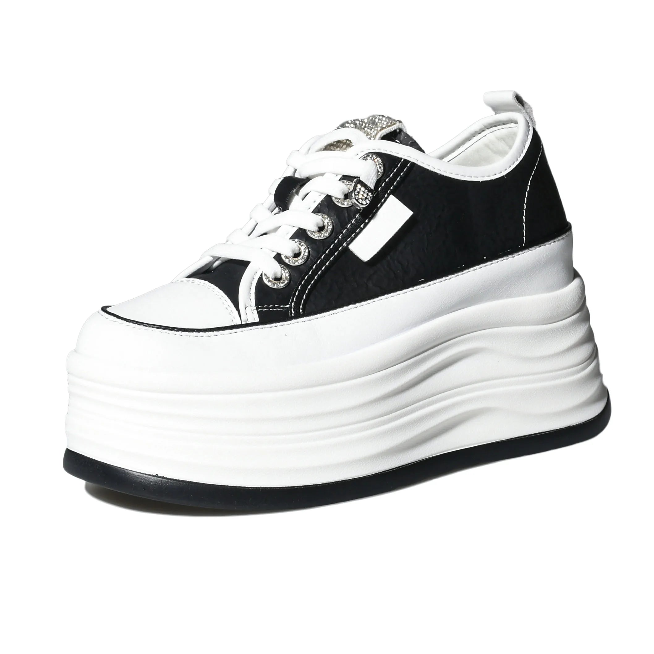Fujin Wedge Heel Sneakers Shoes Comfy Casual Shoes Female 9cm High Quality Microfiber Leather White Platform Sneakers for Women
