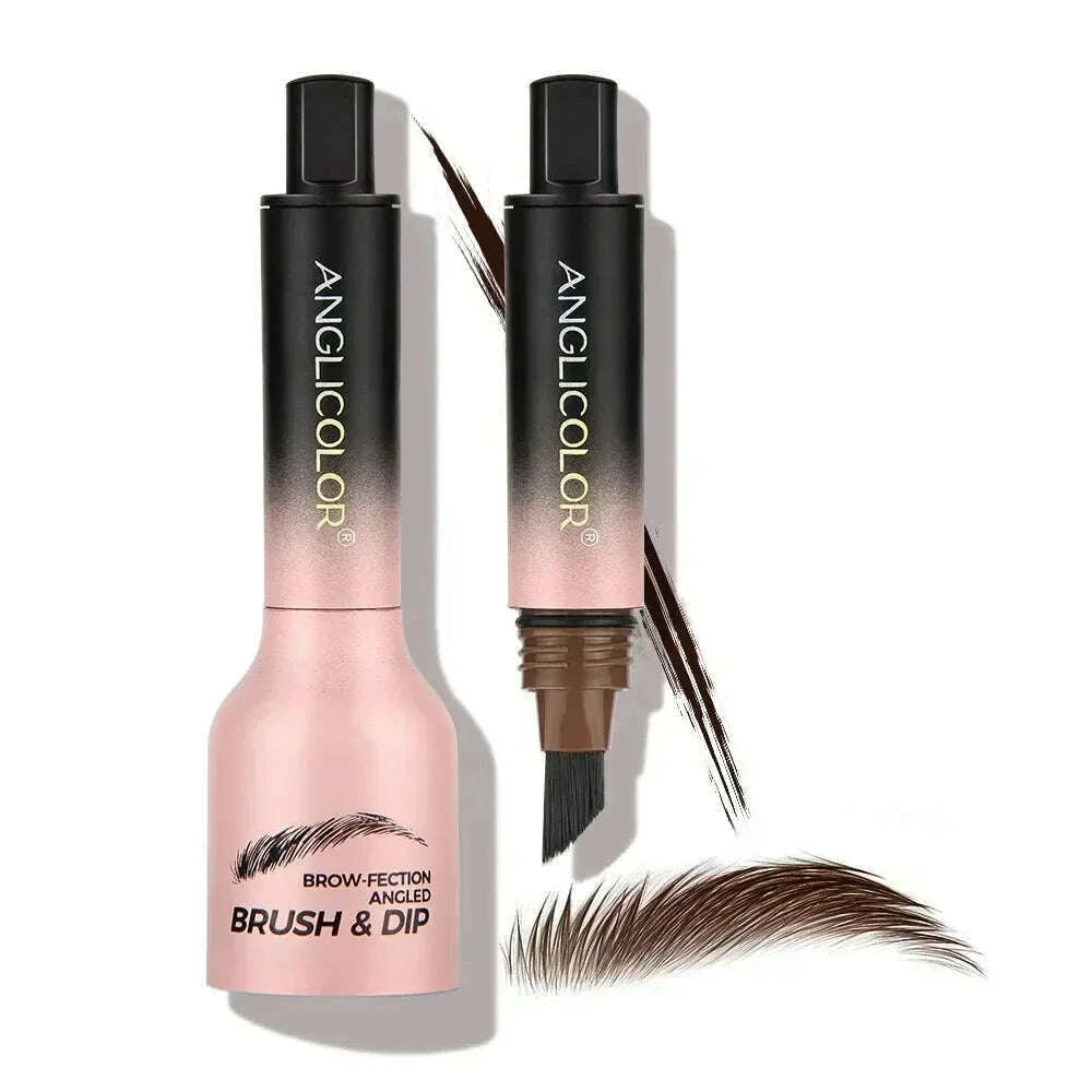 3D Wild Eyebrow Pencil Microblading Eyebrow Tint Pen Square Angled Brush Brow Dye Cream Anti-smudge Waterproof Multifunction
