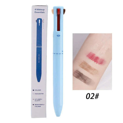Multifunctional Makeup Pen 4 In 1 Eyebrow Eyeliner Pencil Lasting Drawing Lip Line Waterproof Sweatproof Highlighter Makeup Tool