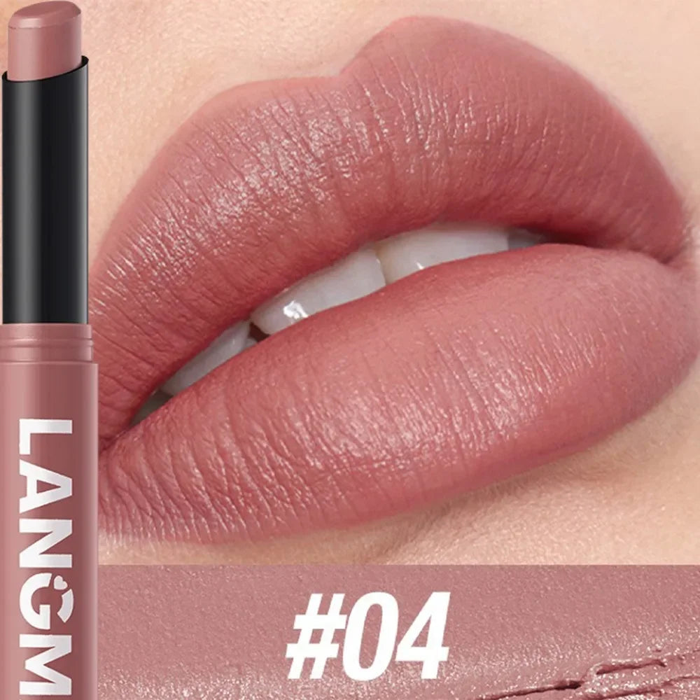 12 Color Matte Lipstick Pencil Waterproof Long Lasting Non-Stick Cup Lip Stain Tint Cosmetic Nude Lipstick Pen Makeup Maquillage