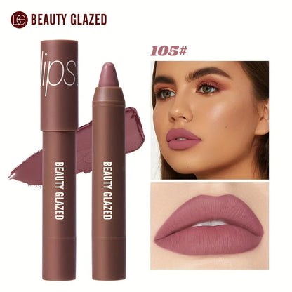 BEAUTY GLAZED 12 Colors Long-Lasting Waterproof Non-Stick Matte Lipstick Pen