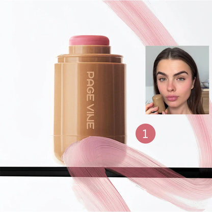 PAGE VINE Pocket Blush Stick Multi-Functional 6 Colors Lip & Cheek Highlighter Waterproof Natural Glow Balm