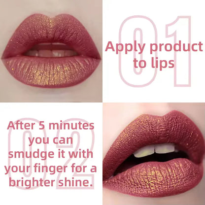 Flowing Light Glitter Lip Glaze, Moisturizing Lip Gloss & Lip Oil Tint,Waterproof Long-Lasting Shine,Multi-Look Makeup,Certified