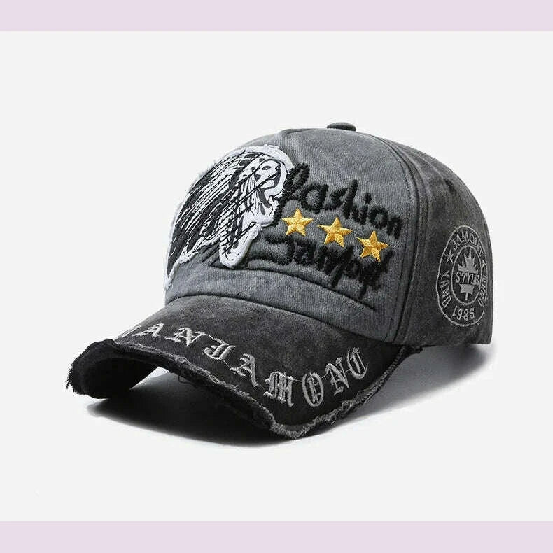 Four Seasons New Baseball Cap Retro Distressed Casual Outdoor Sports Hat Spring And Autumn Sunhat Letter Embroidery Cap Men