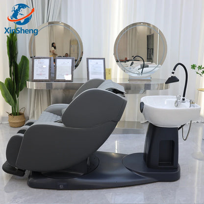 XinSheng Professional Rotating Shampoo Chair Hair Head SPA Chairs Headspa Salon Furniture Barber Chair Shampoo Bed Barber Beds