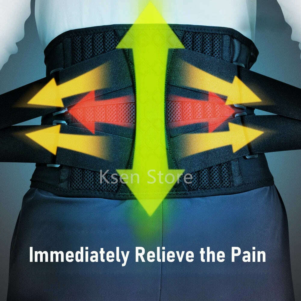 Adjustable Waist Support Lumbar Back Belt Lower Back Brace for Back Pain Relief Lumbar Spine Strap with 10 Stays Waist Protector