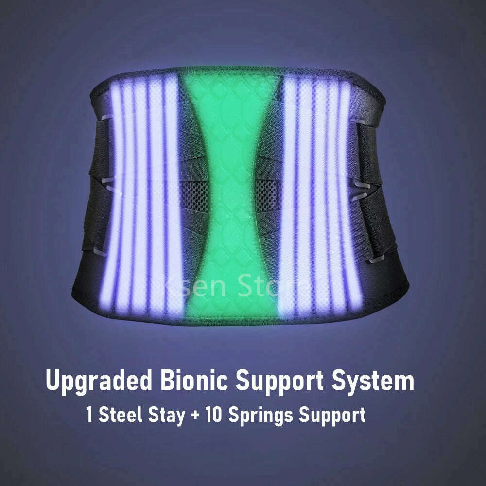 Adjustable Waist Support Lumbar Back Belt Lower Back Brace for Back Pain Relief Lumbar Spine Strap with 10 Stays Waist Protector