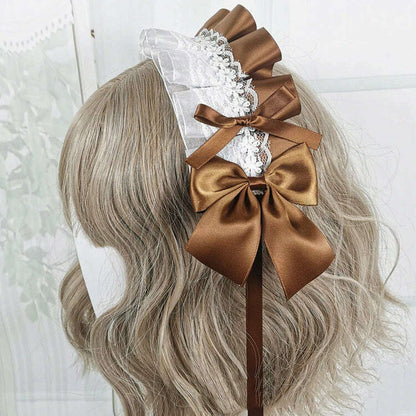 Anime Maid Lovely Sweet Headband Lolita Maid Lace Flower Headwear Cosplay Hair Hoop Hand Made for Girls Gift Hair Accessory