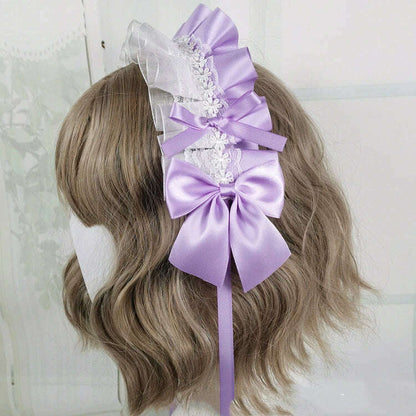 Anime Maid Lovely Sweet Headband Lolita Maid Lace Flower Headwear Cosplay Hair Hoop Hand Made for Girls Gift Hair Accessory