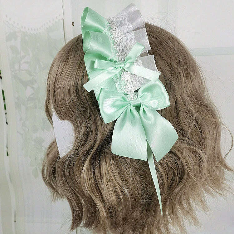 Anime Maid Lovely Sweet Headband Lolita Maid Lace Flower Headwear Cosplay Hair Hoop Hand Made for Girls Gift Hair Accessory