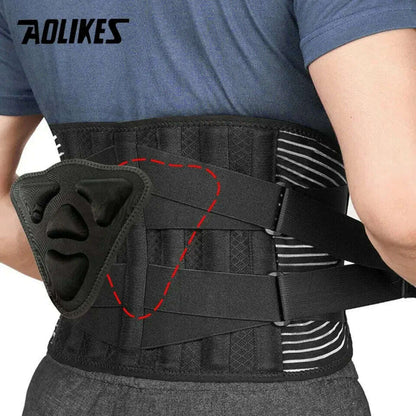 AOLIKES Lower Back Brace with 6 Stays Anti-skid Orthopedic Lumbar Support Breathable Waist Support Belt for Gym Pain Relief