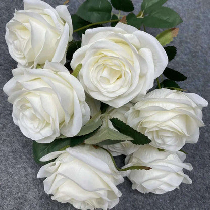 Artificial Silk Rose Bouquet Romantic Wedding Bridal Bouquet Home Garden Desktop Flower Arrangement Photography  Fake Flowers
