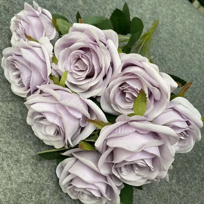 Artificial Silk Rose Bouquet Romantic Wedding Bridal Bouquet Home Garden Desktop Flower Arrangement Photography  Fake Flowers
