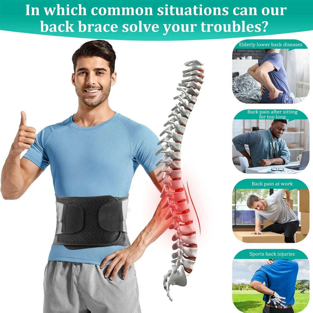 Back Brace for Lower Back Pain Relief,Herniated Disc,Breathable Back Support Belt for Men Women,Lumbar Support Belt for Arthriti