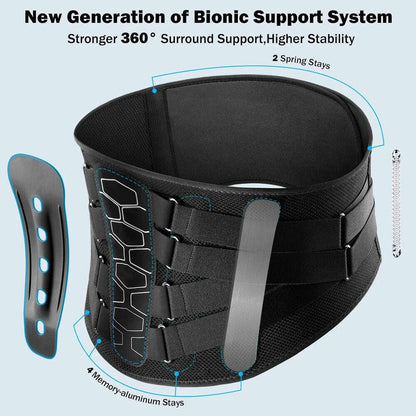 Back Brace for Lower Back Pain, Sciatica, Herniated Disc, Scoliosis, Back Support Belt with Soft Pad, Lightweight Lumbar Support