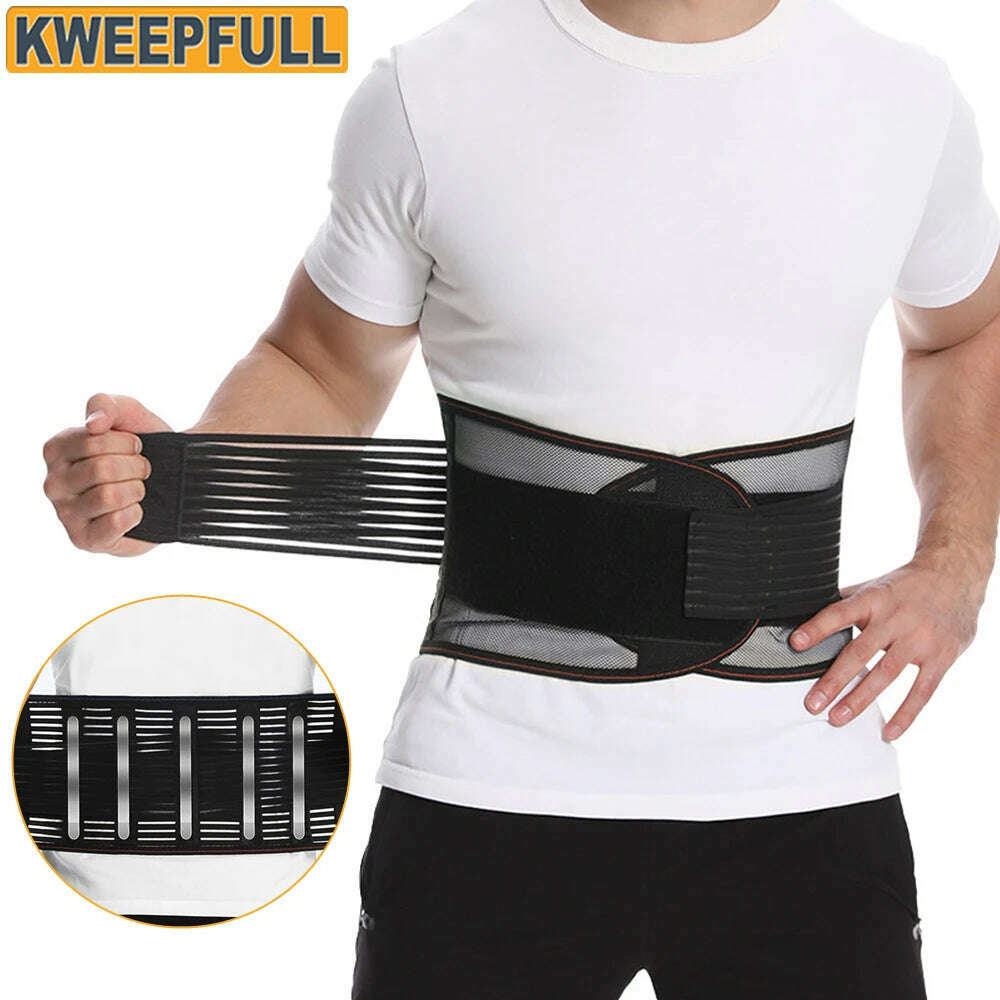 Back Brace for Men & Women - Breathable Waist Lumbar Lower Back Support Belt for Sciatica, Herniated Disc, Scoliosis
