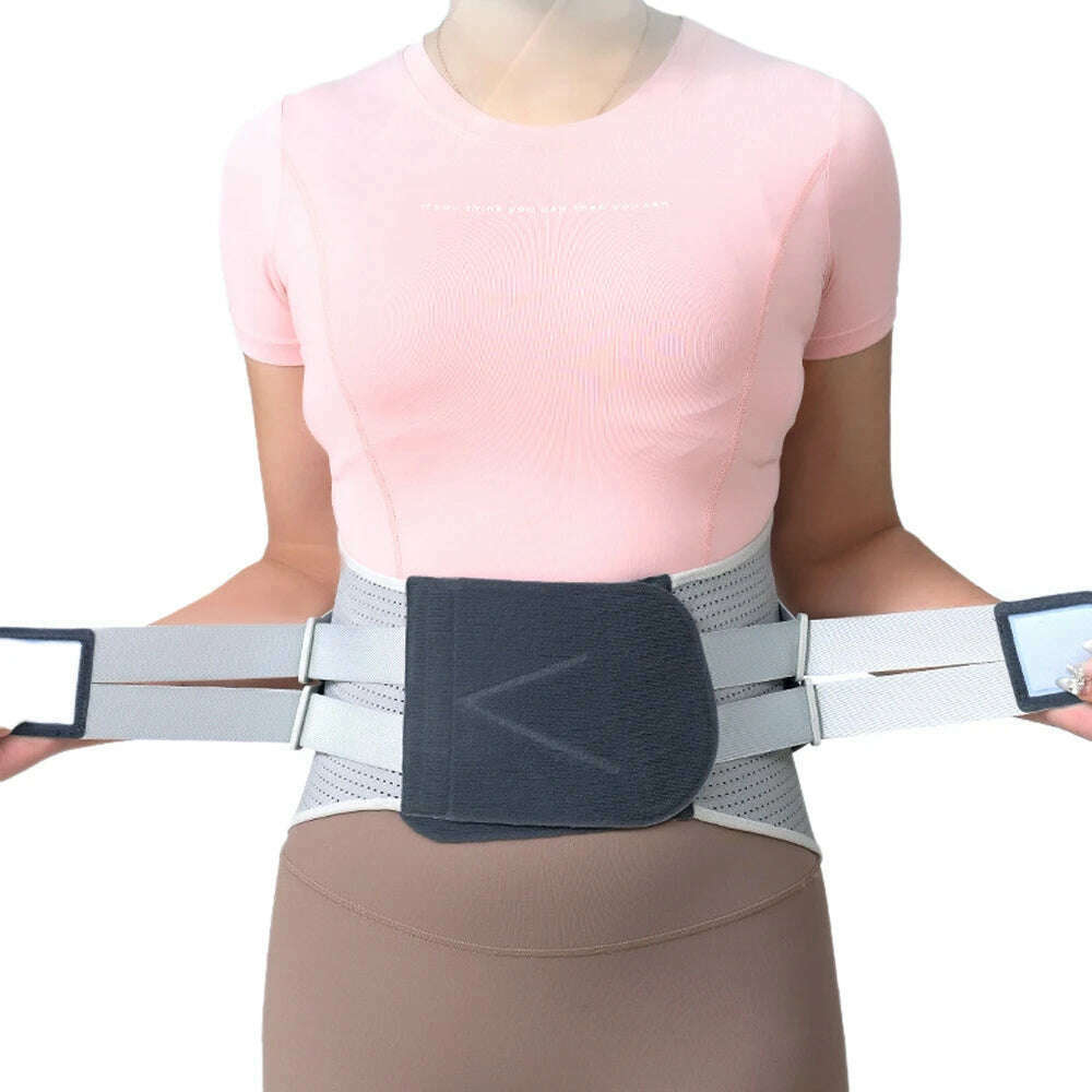 Back Brace with 8 Support Belts, Lower Back Support with Large Area Aluminum Support, Waist Brace for Herniated Disc, Sciatica