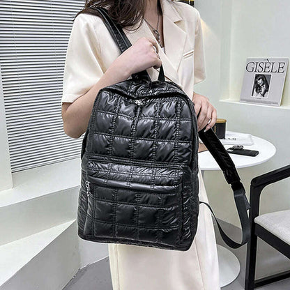 Backpack Women's New Korean Fashion Space Cotton Backpack Diamond Designer Thread Shoulder Bag Large Capacity Down School Bag