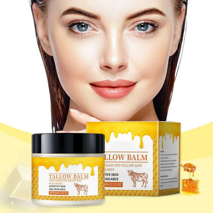 Beef Tallow Balm, Beef Tallow Cream For Skin Care, Wrinkle Tallow Balm, Grass Fed Tallow  Wild Honey, Face And Body Moisturizer
