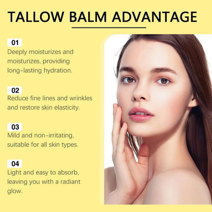 Beef Tallow Balm, Beef Tallow Cream For Skin Care, Wrinkle Tallow Balm, Grass Fed Tallow  Wild Honey, Face And Body Moisturizer