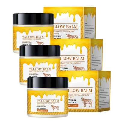 Beef Tallow Balm, Beef Tallow Cream For Skin Care, Wrinkle Tallow Balm, Grass Fed Tallow  Wild Honey, Face And Body Moisturizer