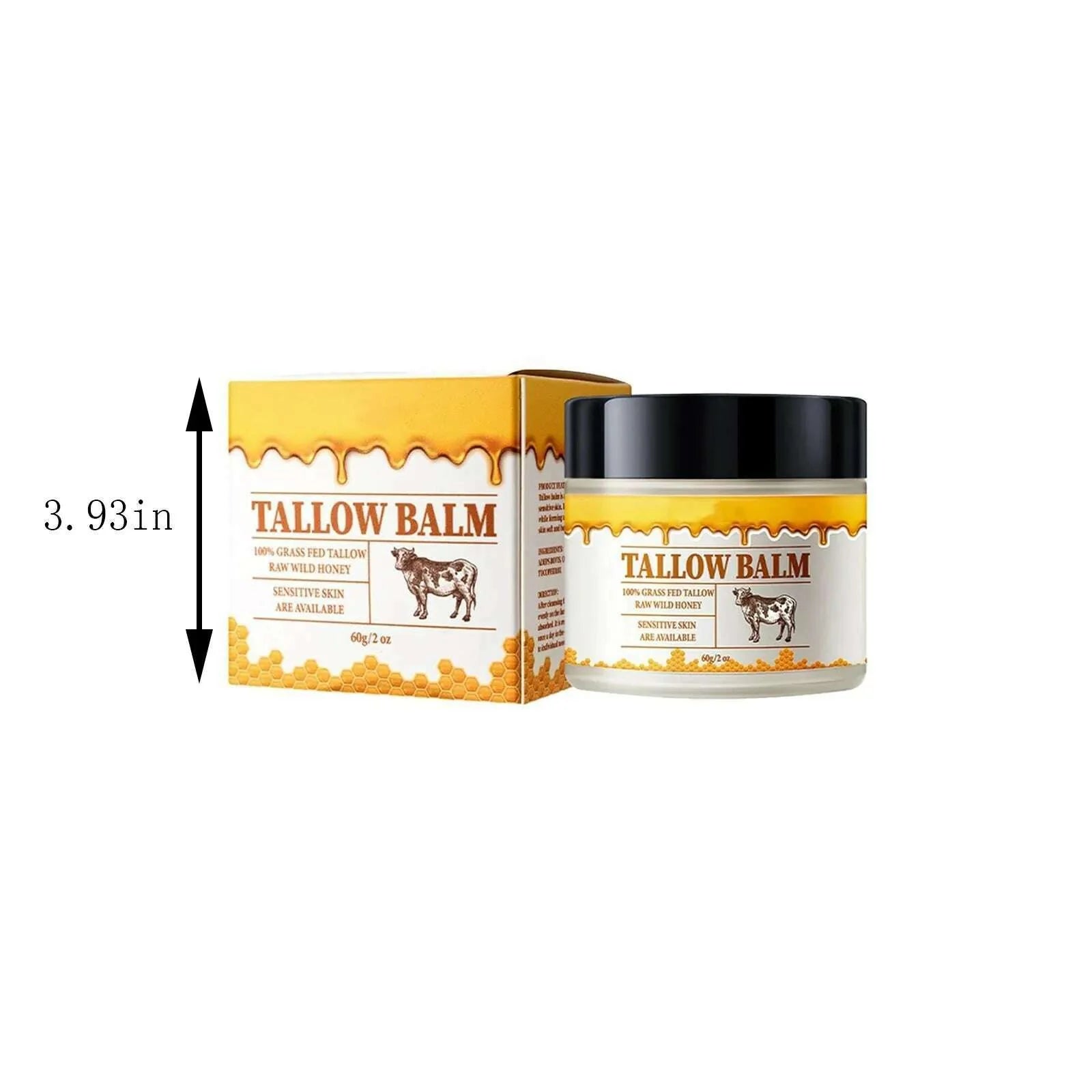 Beef Tallow Paste For Skin Care 60g Beef Neck Balm Grass Fed Tallow Wild Honey Face And Body Whipped Moisturizer For All Skin