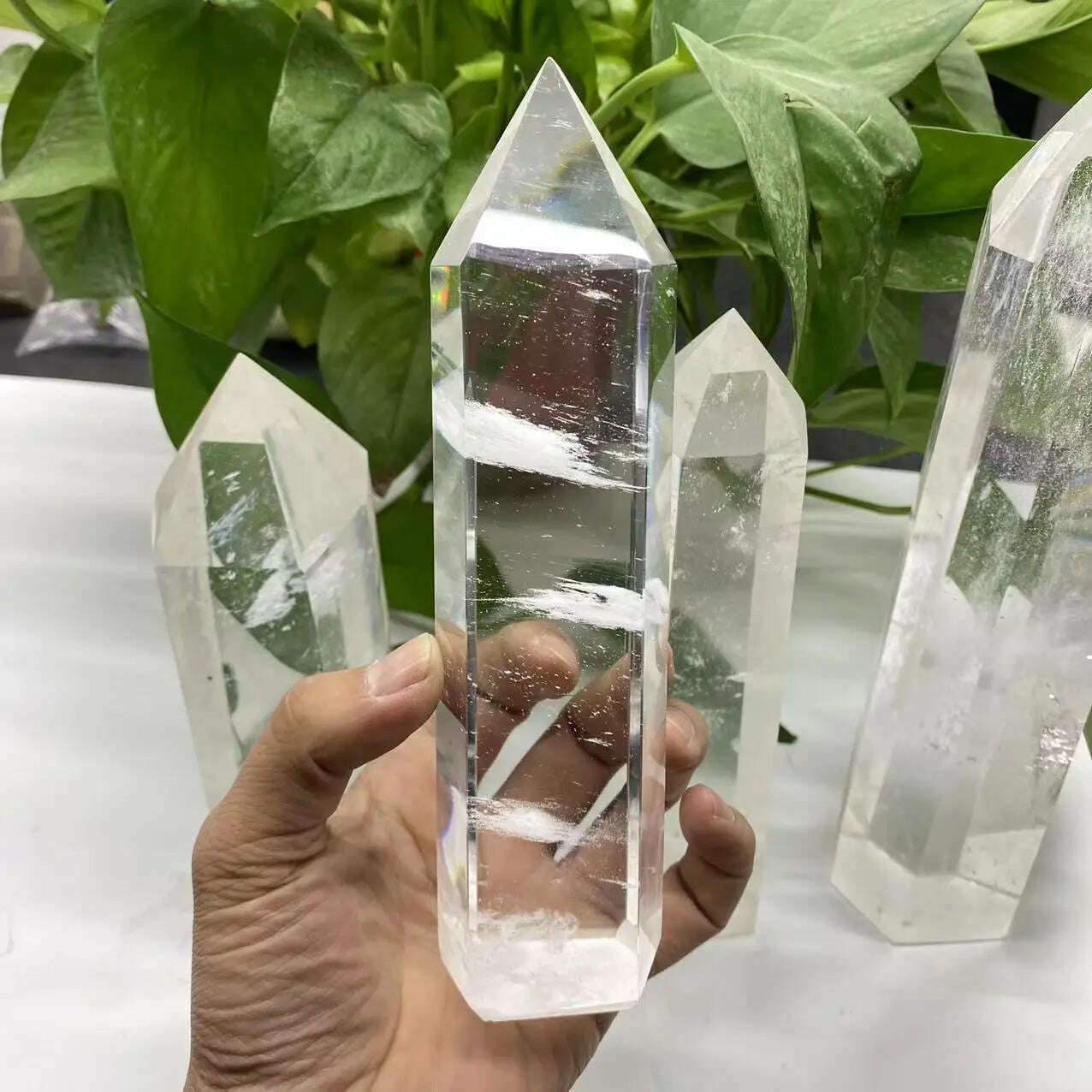 Big size Clear Melting Stone Quartz Obelisk Crystal Wand Point Healing Fengshui for home decoration quartz point healing crystal