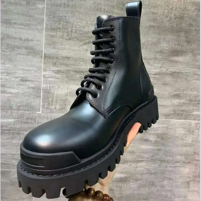 Big Toe Jumbo Boots Genuine Leather Designer Ankle Tooling Botas Luxury Desert Chunky Booties Men 45