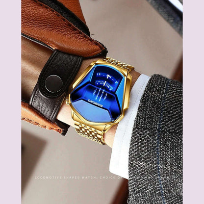 BINBOND Fashion Luxury Unique Military Motorcycle Stainless Steel Business Sports Men's Golden Watch Style Concept With box