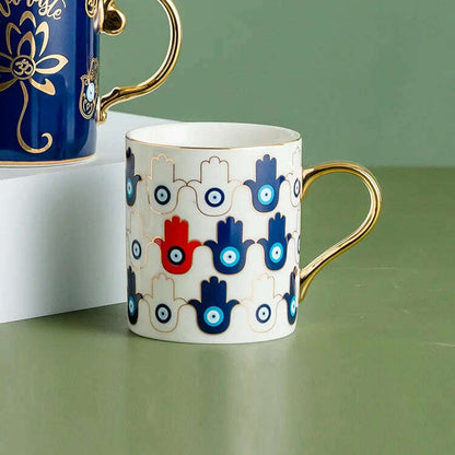Blue Eye Coffee Cup Devil's Eye Turkish Ceramic Mug Home Breakfast Milk Novelty Cup Water Cup Afternoon Tea Cup Couples Gifts