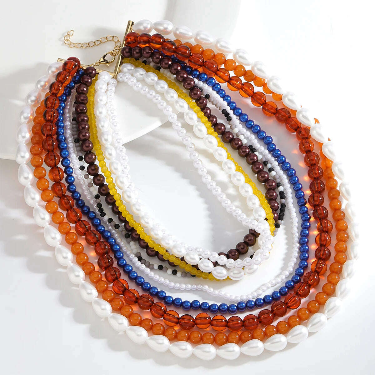 Bohemian Multi-layered Long Necklace, Imitation Pearl Necklace, Suitable for Daily Wear, Fashion Jewelry Accessories Wholesale