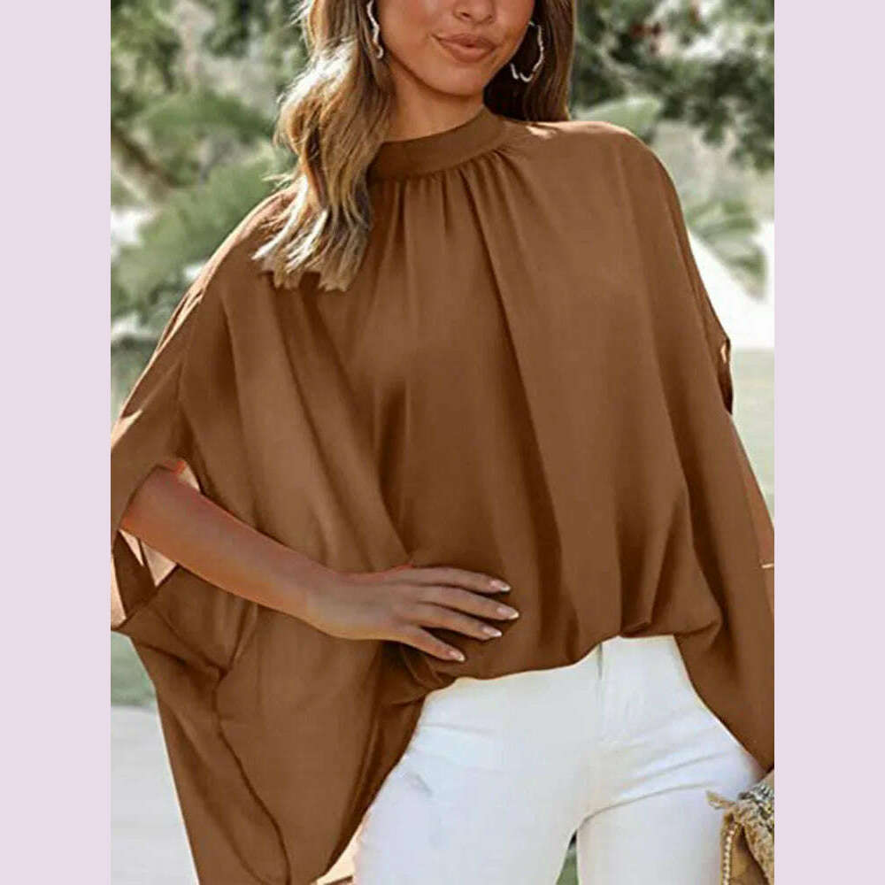 Boho Women's Blouse Elegant Short Sleeve Loose Fashion O-neck White Femme Top Casual Chiffon Blouses For Women 2023 New Summer