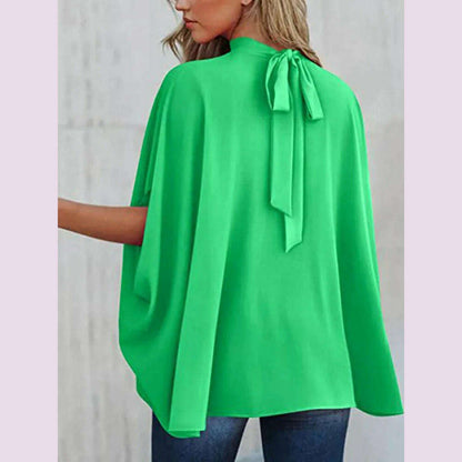 Boho Women's Blouse Elegant Short Sleeve Loose Fashion O-neck White Femme Top Casual Chiffon Blouses For Women 2023 New Summer
