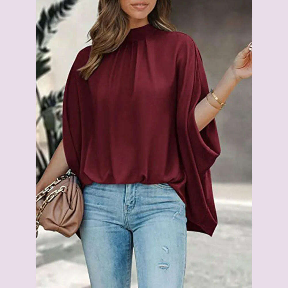 Boho Women's Blouse Elegant Short Sleeve Loose Fashion O-neck White Femme Top Casual Chiffon Blouses For Women 2023 New Summer