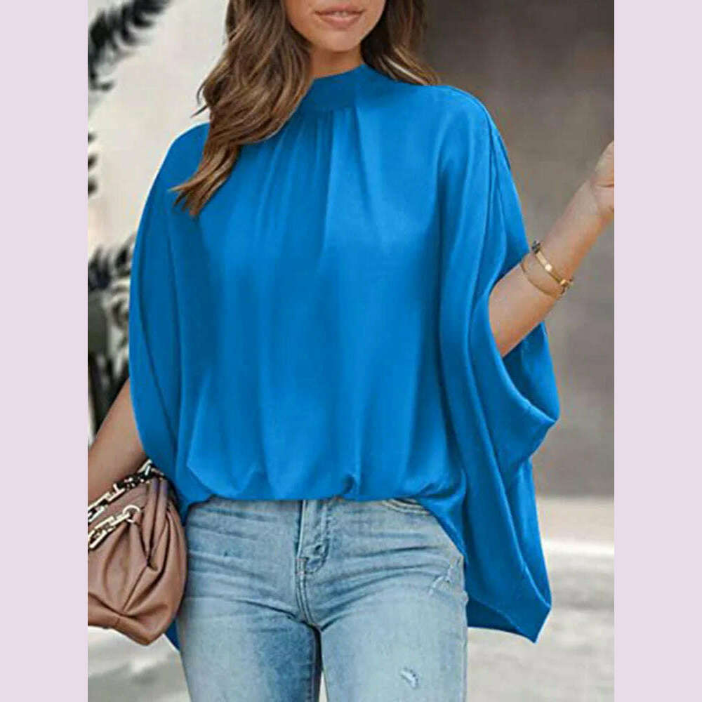 Boho Women's Blouse Elegant Short Sleeve Loose Fashion O-neck White Femme Top Casual Chiffon Blouses For Women 2023 New Summer
