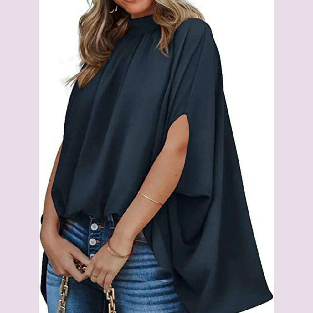 Boho Women's Blouse Elegant Short Sleeve Loose Fashion O-neck White Femme Top Casual Chiffon Blouses For Women 2023 New Summer