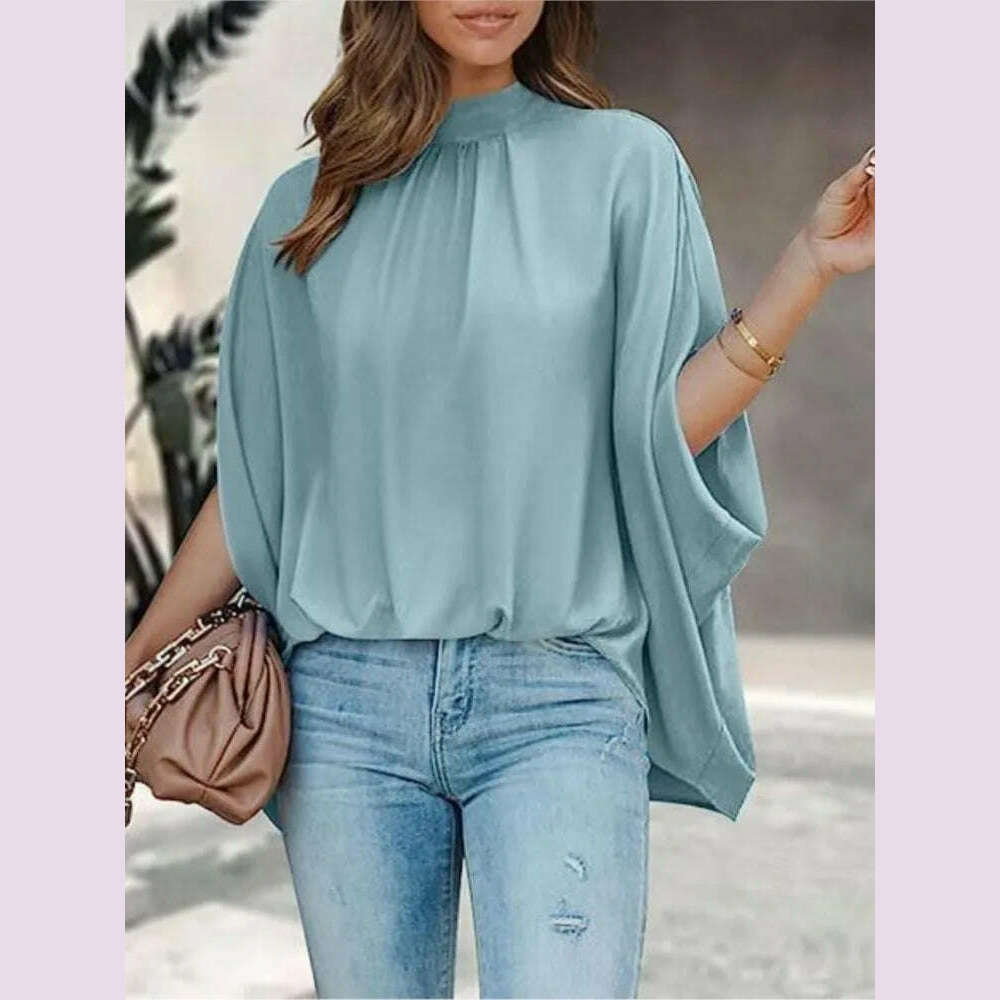 Boho Women's Blouse Elegant Short Sleeve Loose Fashion O-neck White Femme Top Casual Chiffon Blouses For Women 2023 New Summer