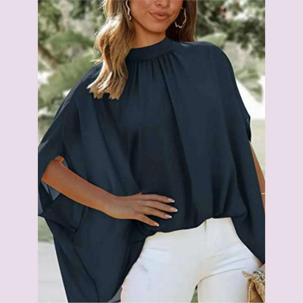 Boho Women's Blouse Elegant Short Sleeve Loose Fashion O-neck White Femme Top Casual Chiffon Blouses For Women 2023 New Summer
