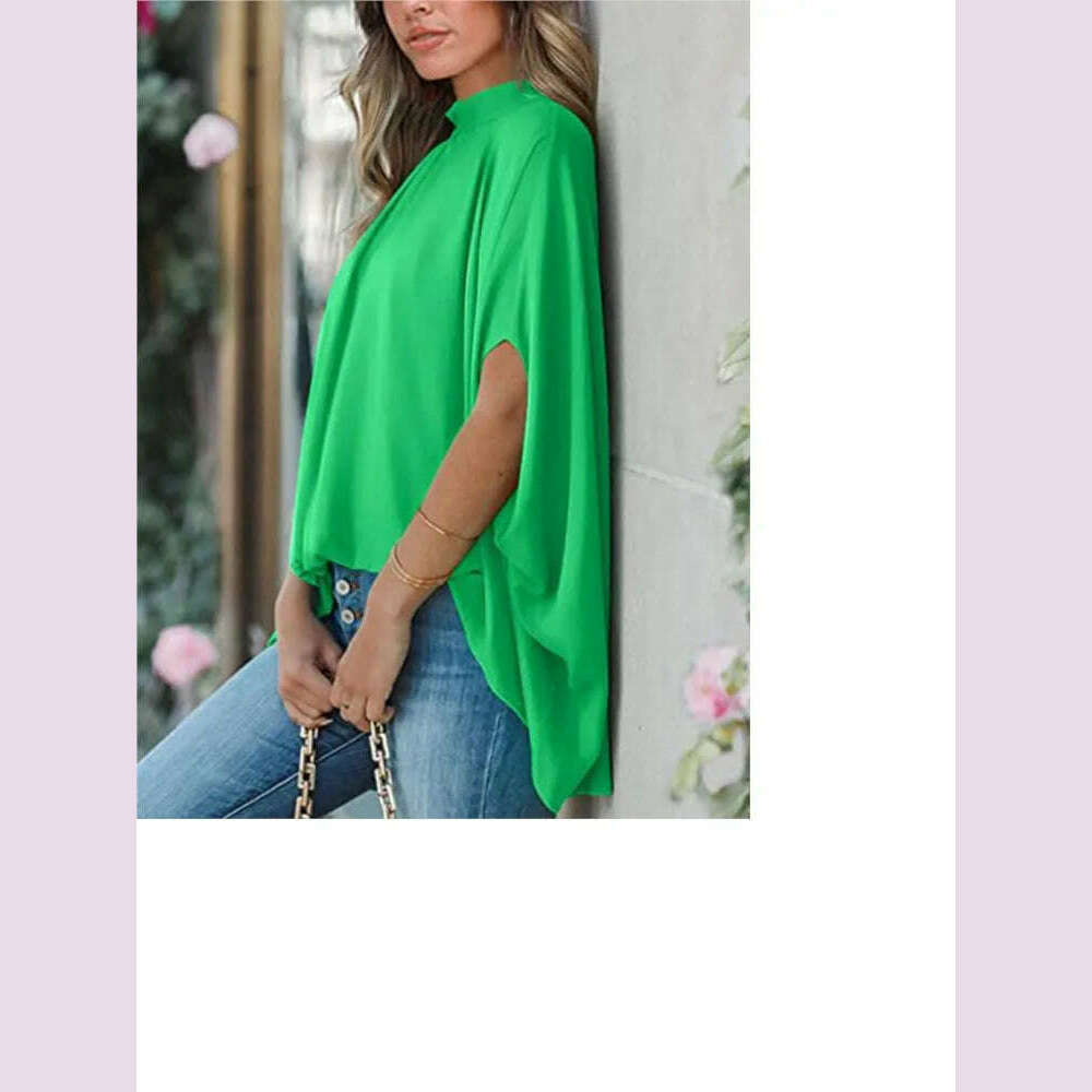 Boho Women's Blouse Elegant Short Sleeve Loose Fashion O-neck White Femme Top Casual Chiffon Blouses For Women 2023 New Summer