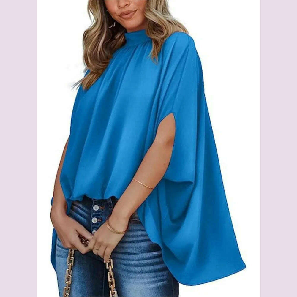 Boho Women's Blouse Elegant Short Sleeve Loose Fashion O-neck White Femme Top Casual Chiffon Blouses For Women 2023 New Summer