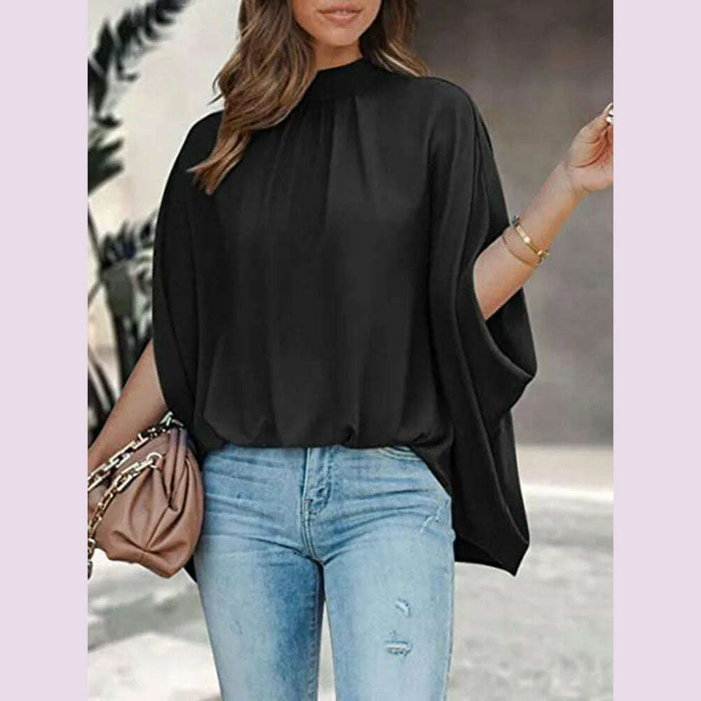 Boho Women's Blouse Elegant Short Sleeve Loose Fashion O-neck White Femme Top Casual Chiffon Blouses For Women 2023 New Summer