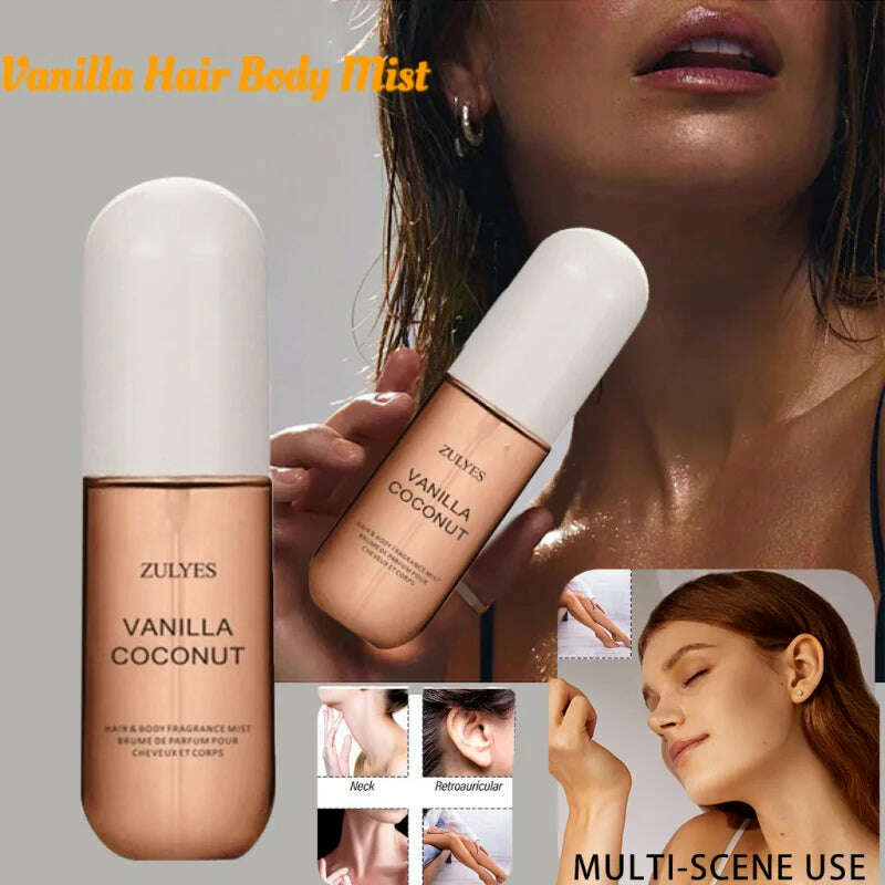 Brand Coconut Vanilla Women's Perfume Light Fragrance Long-lasting Hair Body Spray Men's Cologne Floral Fragrance 50ml Perfume