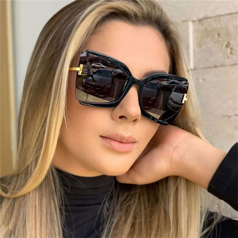 Brand Designer T Sunglasses 2022 New Oversized Square Women Sun Glasses Female Big Frame Colorful Shades for Women Oculos
