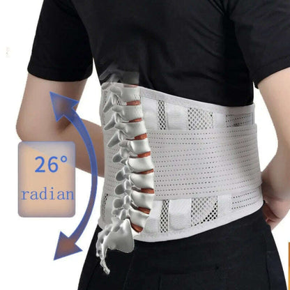 Breathable Lumbar Support Belt With 5 Reinforced Support Plates,Adjustable Back Brace Waist Trainer For HerniatedDisc Protection