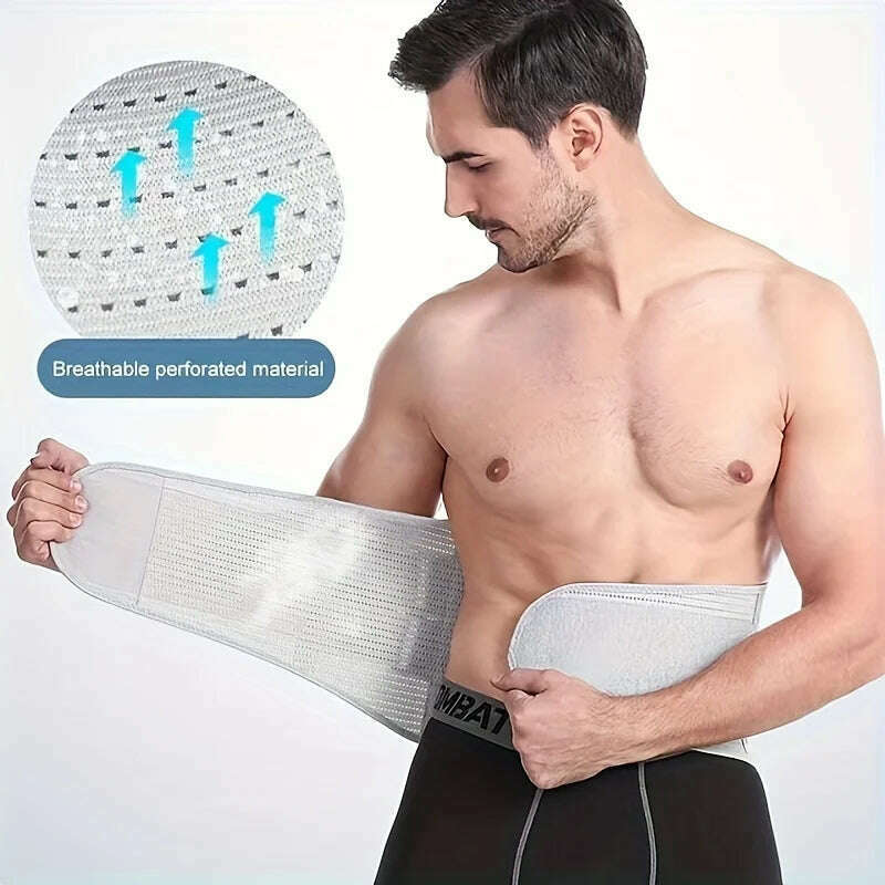 Breathable Lumbar Support Belt With 5 Reinforced Support Plates,Adjustable Back Brace Waist Trainer For HerniatedDisc Protection