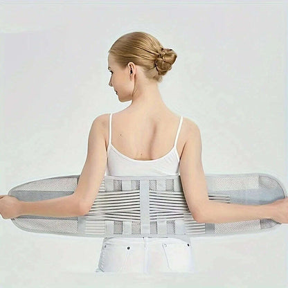 Breathable Lumbar Support Belt With 5 Reinforced Support Plates,Adjustable Back Brace Waist Trainer For HerniatedDisc Protection