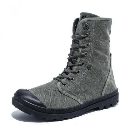 Canvas Boots Men Boots High Top Shoes for Men 2024 New Trend Platform Cuff Shoes Men Casual Ankle Boots Military Bota Masculina