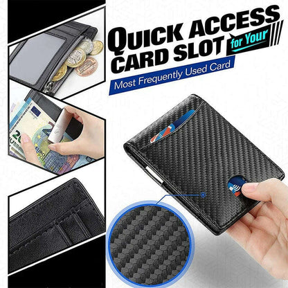 Carbon Fiber Card Holder Wallets Men Slim RFID Wallet Male Purse Minimalist Black Wallet with Coin Pocket Wallet for Men Choice